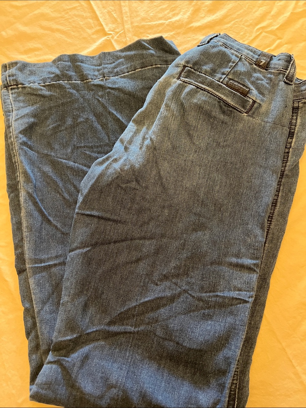 7 For All Mankind Women's Dark Blue Wide Leg Jeans